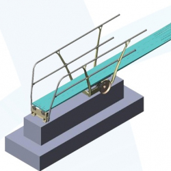 Основание трамплина для прыжков в воду с поручнями